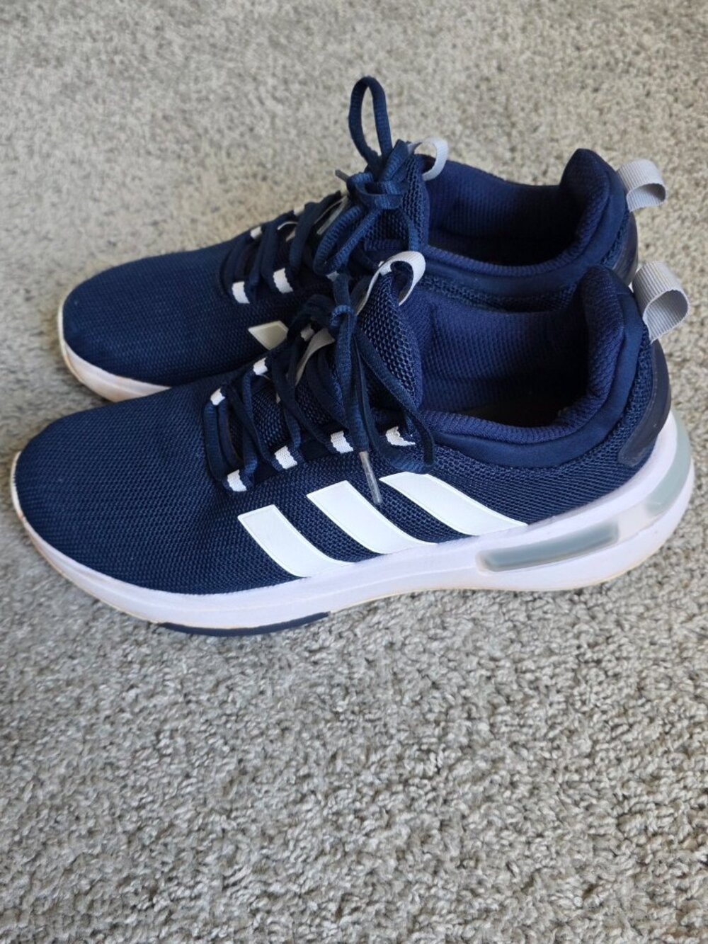 Adidas Navy Blue White Running Sneakers Men’s Size 8.5